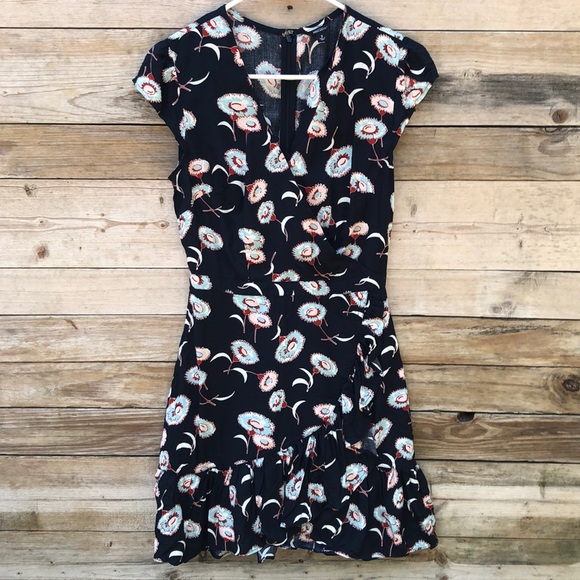 J. CREW FACTORY | Floral Faux Wrap Mini Dress size 2 - Picture 3 of 8